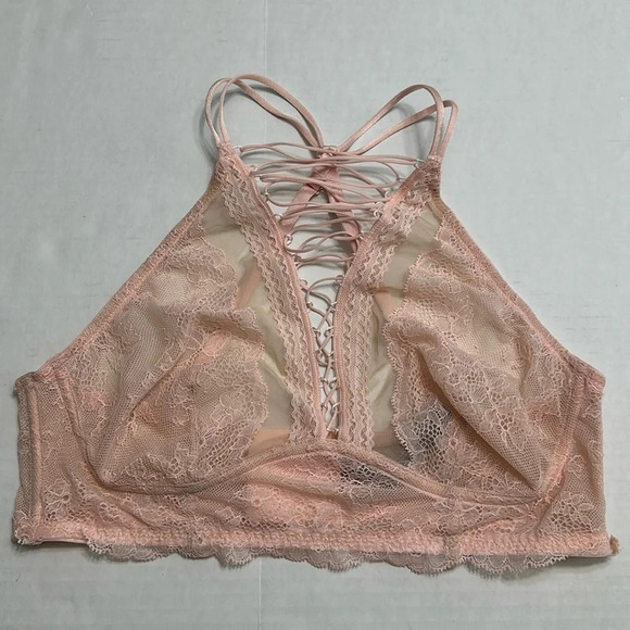 Victoria’s Secret Very Sexy Lace Up Bralette Light Pink Womens Size Large - Picture 2 of 8